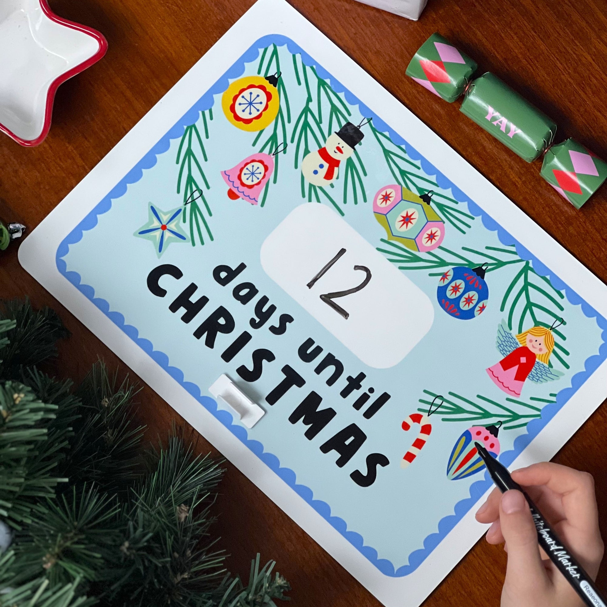 Days Until Christmas Countdown Drywipe Board