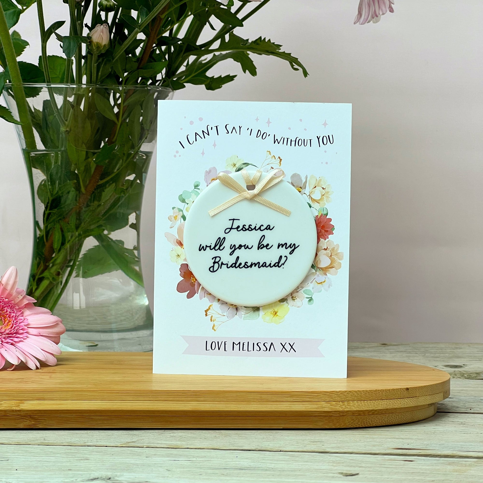 Will You Be My Bridesmaid Keepsake Card Floral Design