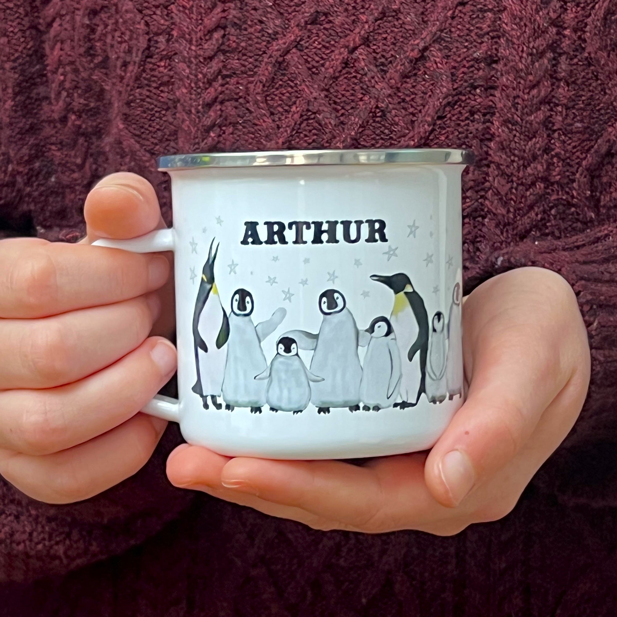 Penguin Tin Enamel Mug