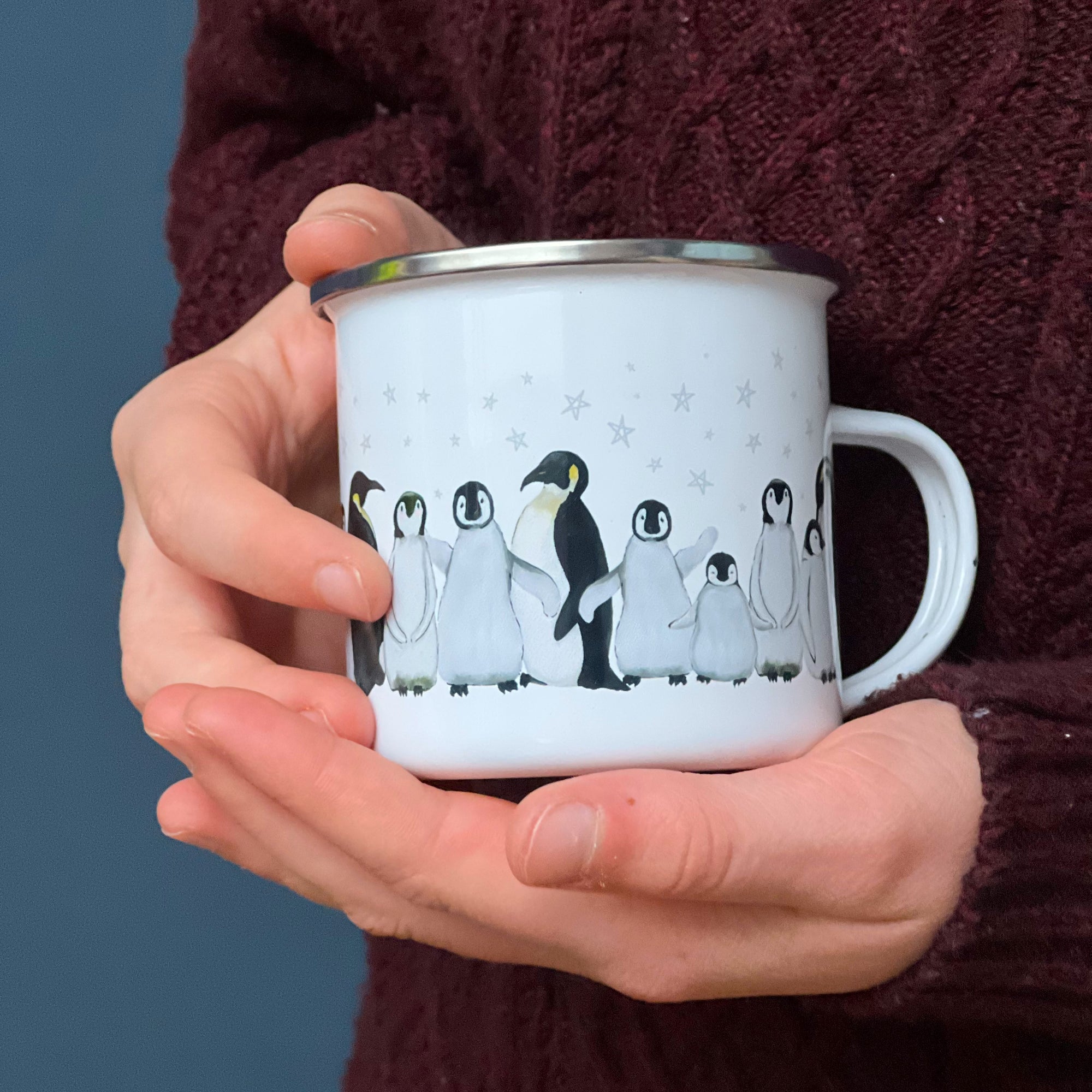 Penguin Tin Enamel Mug