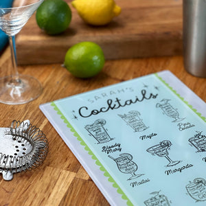 Cocktail Glass Chopping Board For Home Bar