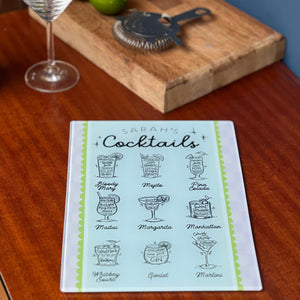 Cocktail Glass Chopping Board For Home Bar