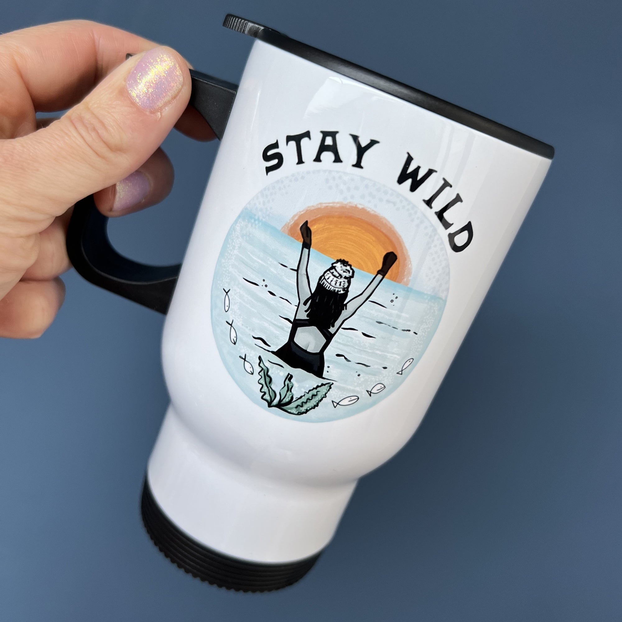 Stay Wild Sea Swimming/Cold Water Swimming Travel Mug