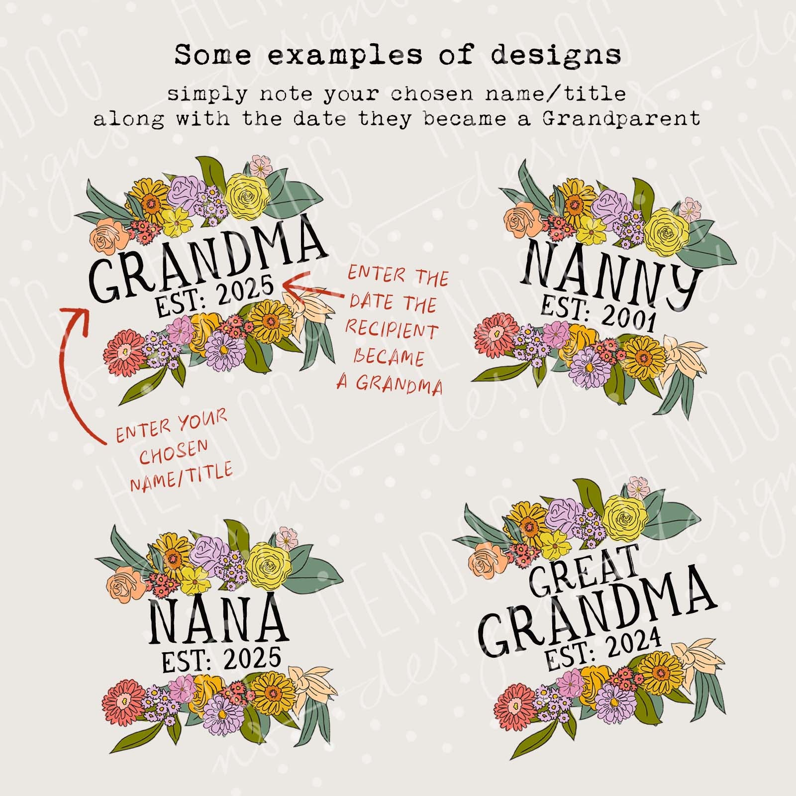 Floral Grandma China Mug with Flowers