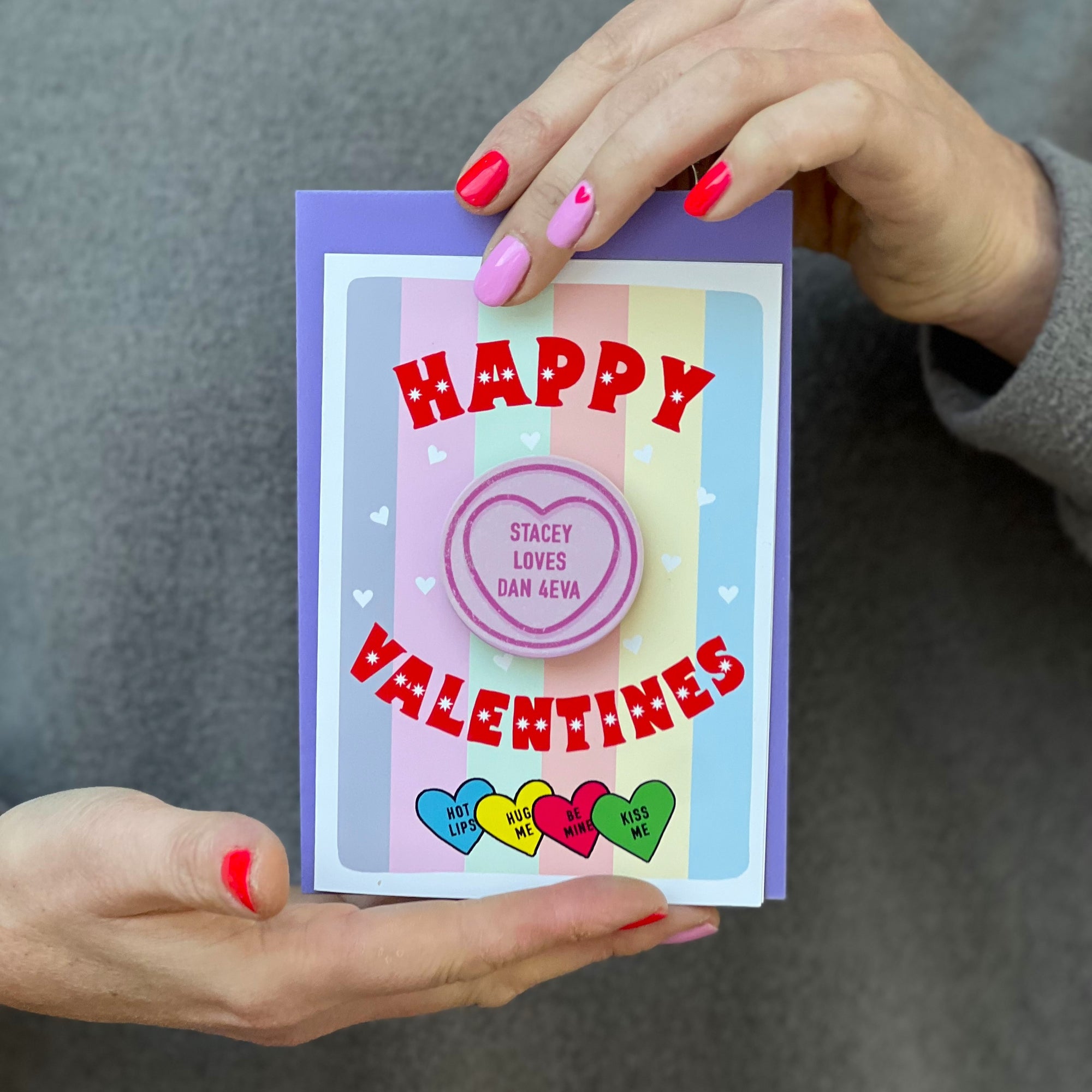 Love heart valentines card with magnet