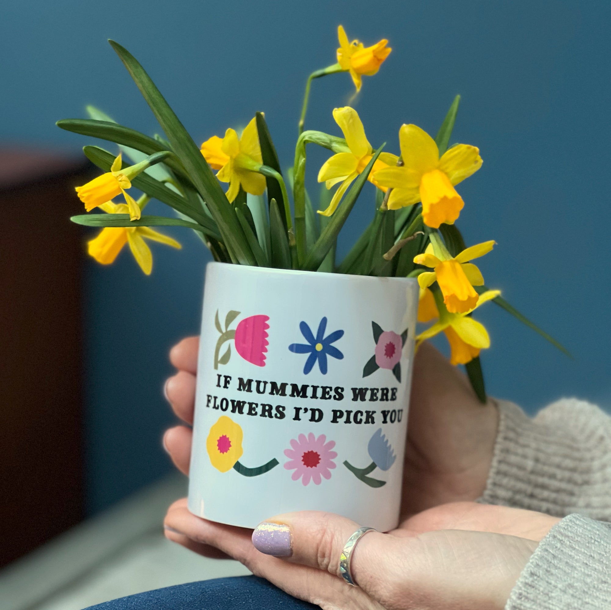 Ceramic Pot for Mum with bold flower design