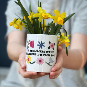 Ceramic Pot for Mum with bold flower design