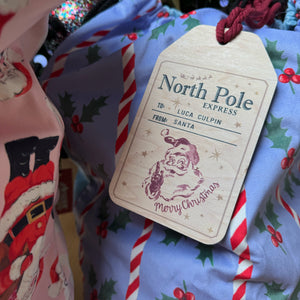 North Pole Express Delivery Tag for presents sack