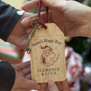 Santa's Magic Key With Personalised Wooden Keyring