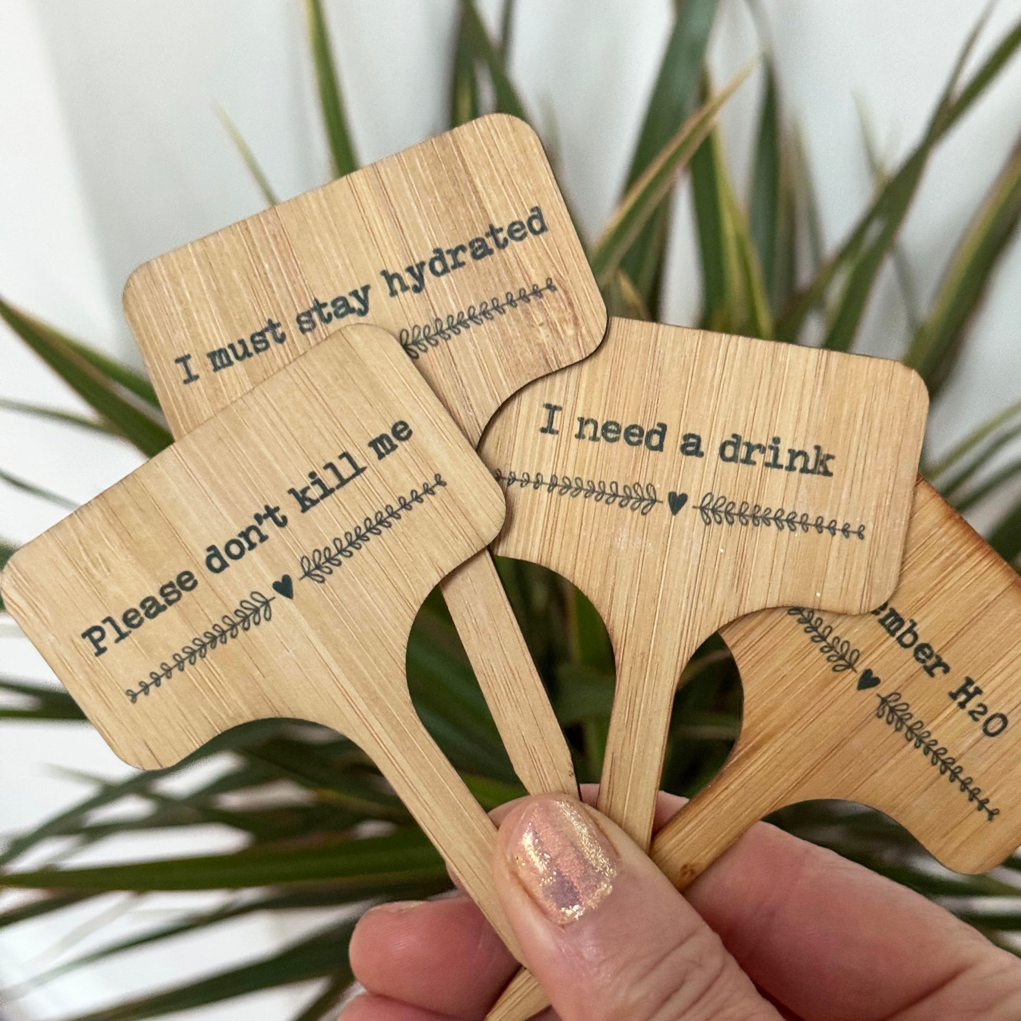 Funny House Plant Message Marker, Plant label, Mini Plant bamboo signs