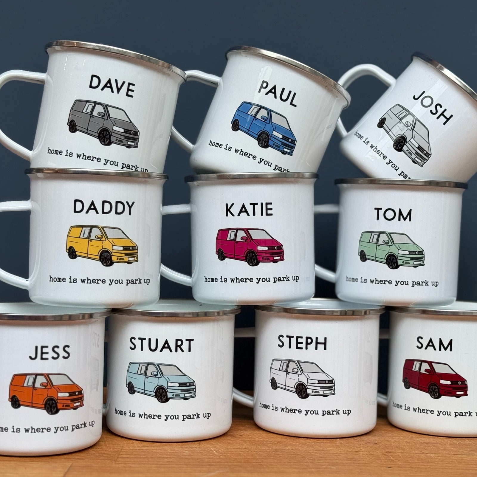 Transporter van Enamel Mug