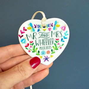 Mexican Wedding Card With Personalised Ceramic Keepsake - Mexican Folksy Wedding Card