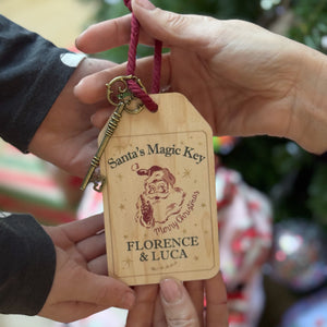 Santa's Magic Key With Personalised Wooden Keyring