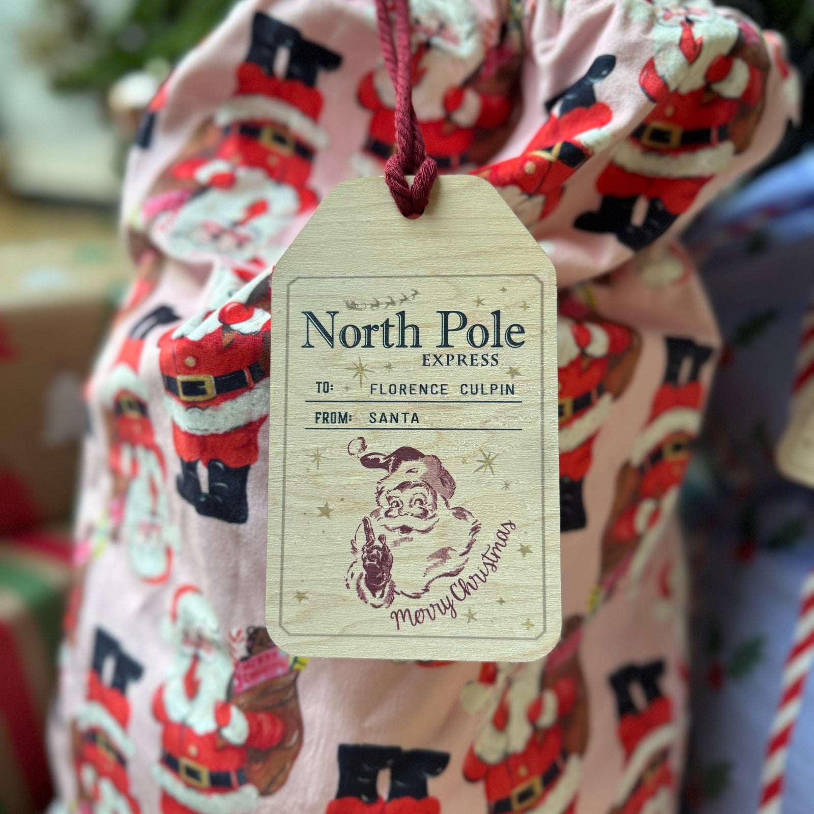 2 x Christmas sack tags