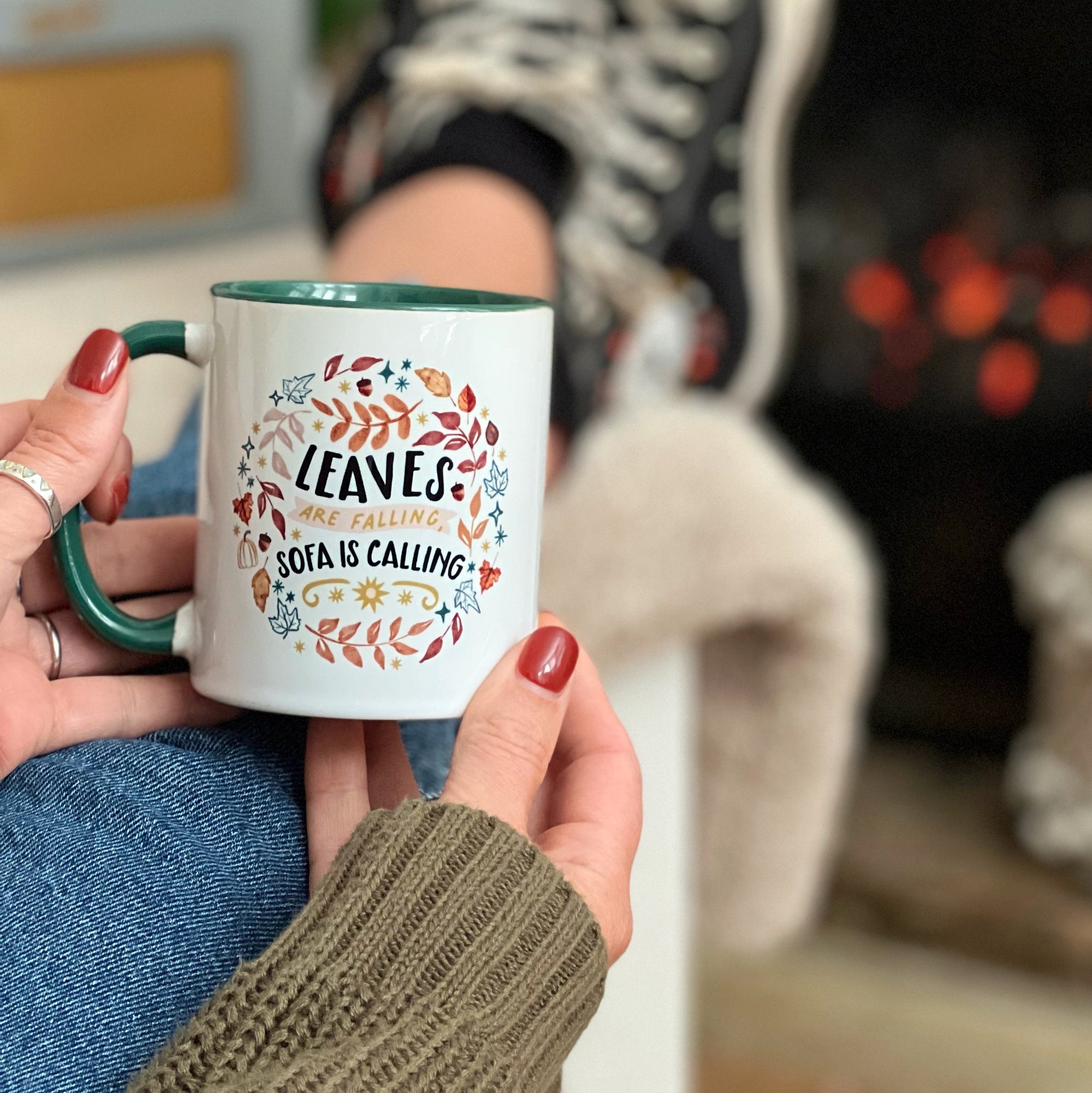 Leaves are Falling Couch/Sofa is Calling - Personalised Thanksgiving / Fall / Autumn Mug, Fall Mug, Cup for Autumn, Fall Gifts