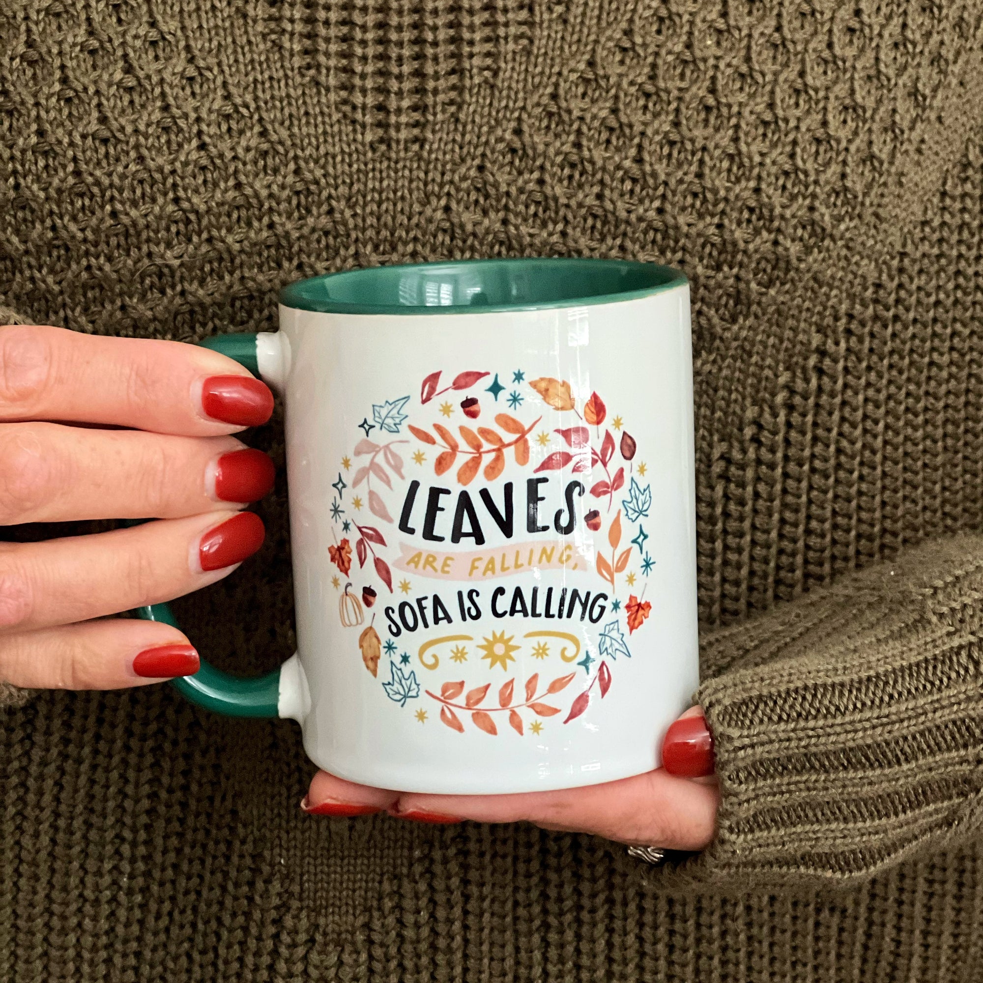 Leaves are Falling Couch/Sofa is Calling - Personalised Thanksgiving / Fall / Autumn Mug, Fall Mug, Cup for Autumn, Fall Gifts