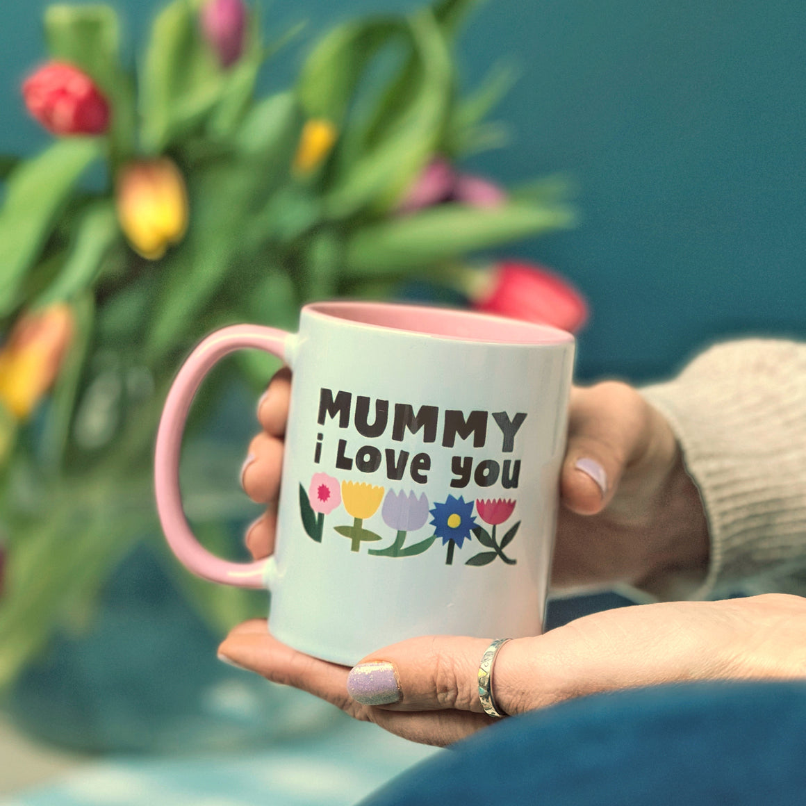 Mummy I Love You China Mug With Flowers