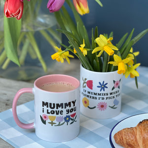Mummy I Love You China Mug With Flowers