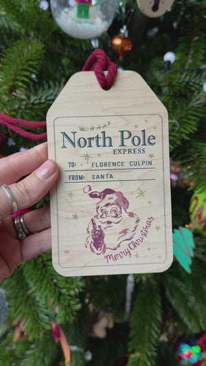 Personalised Wooden Christmas Sack/Stocking tag