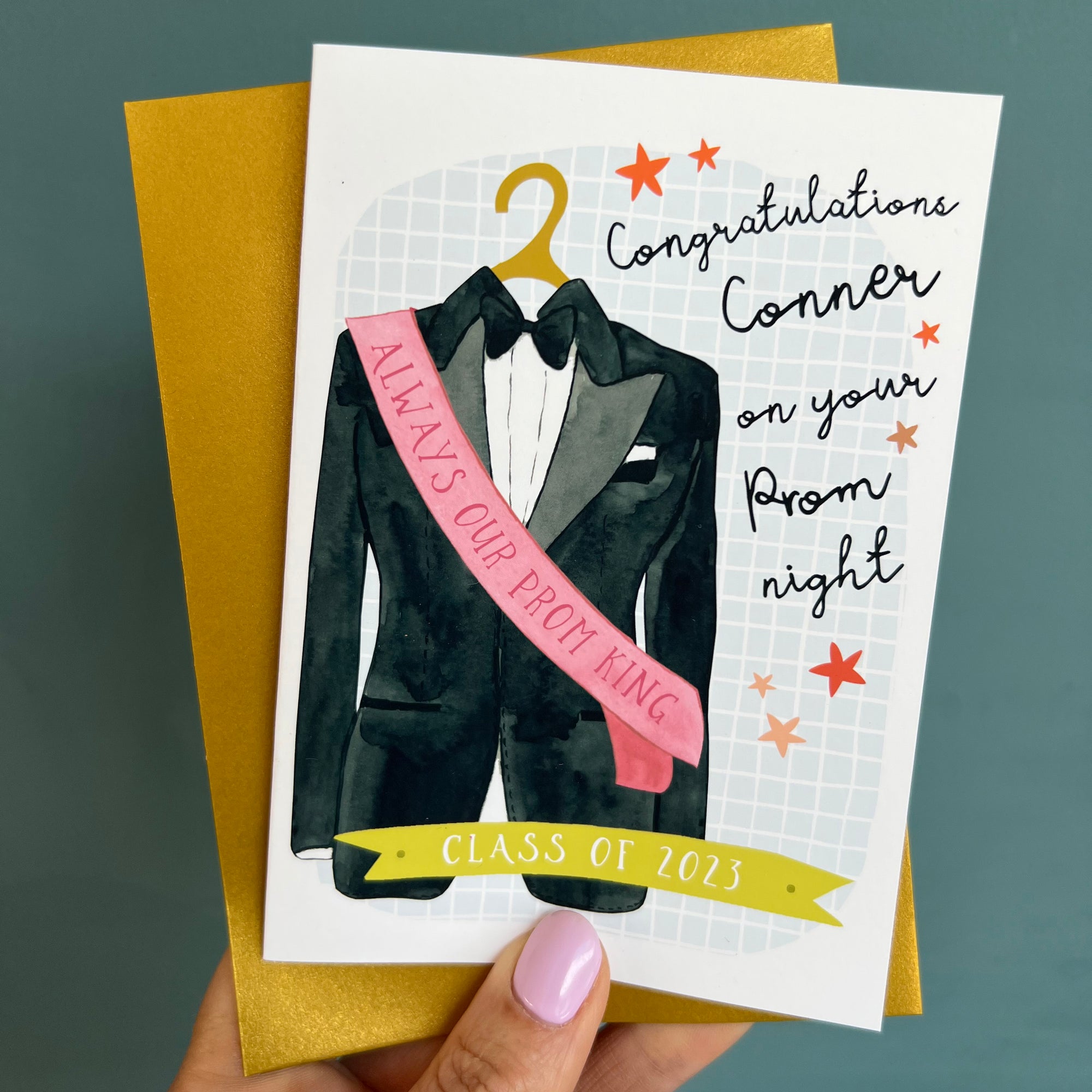 Prom Card with Tuxedo Design