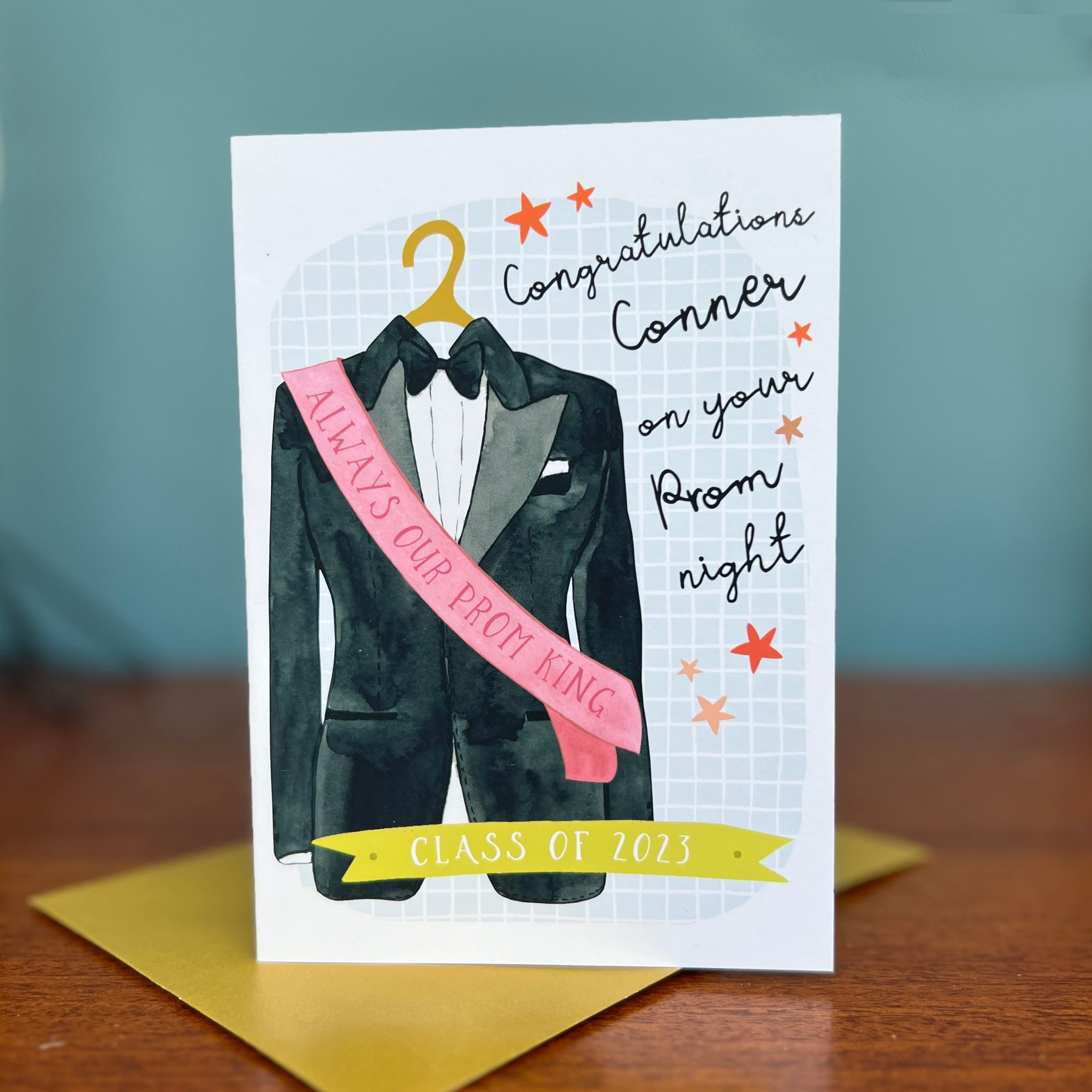 Prom Card with Tuxedo Design - Hendog Designs