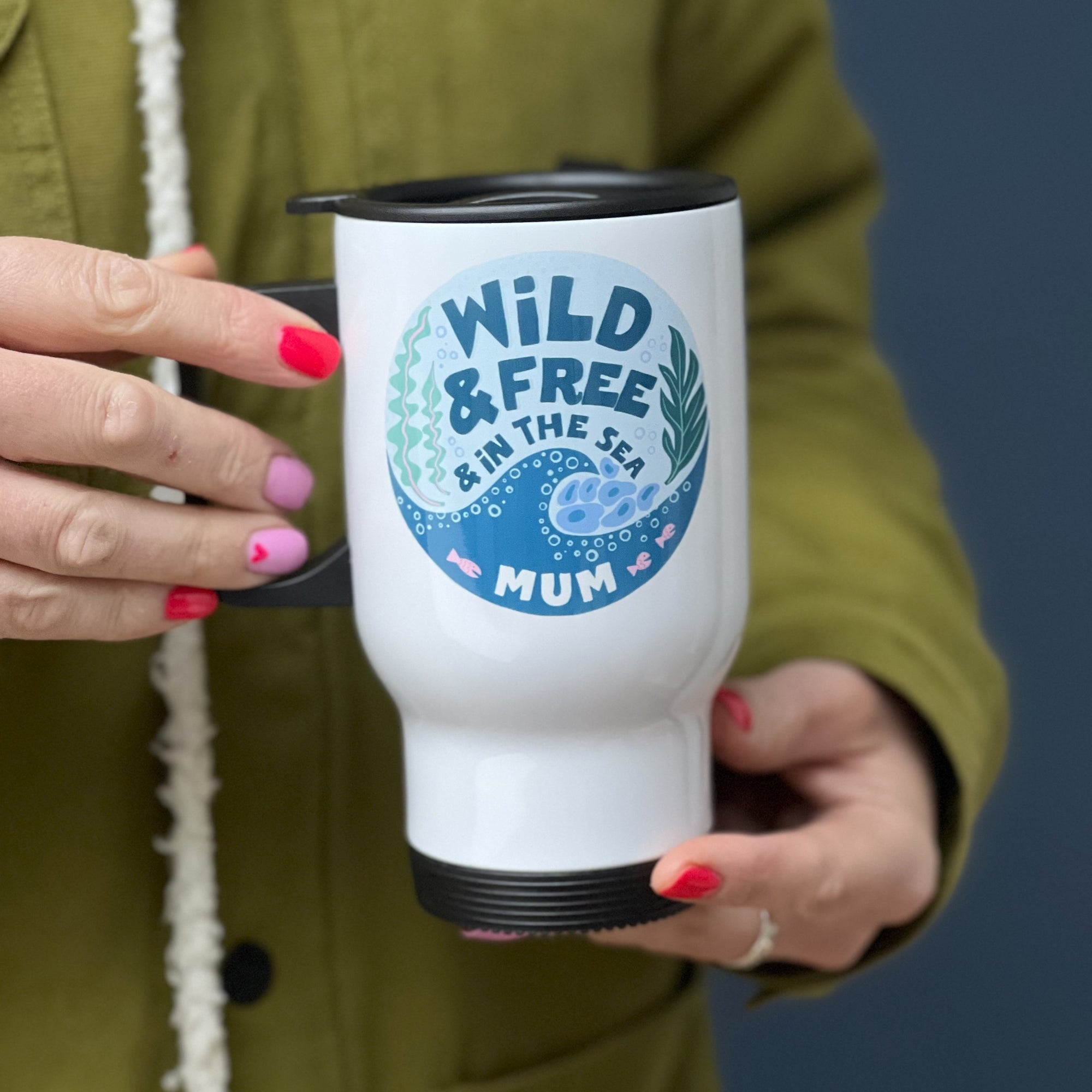 Wild And Free Sea Swimming Travel Mug