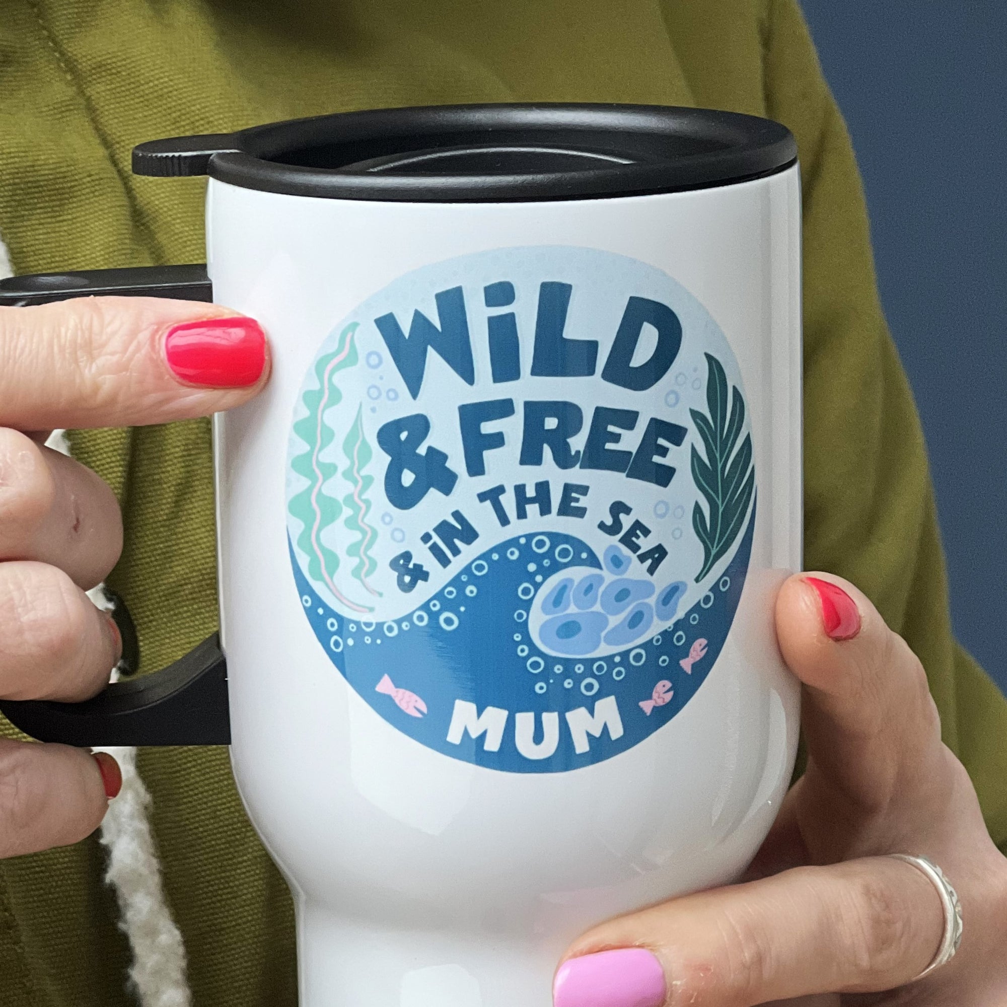 Wild And Free Sea Swimming Travel Mug