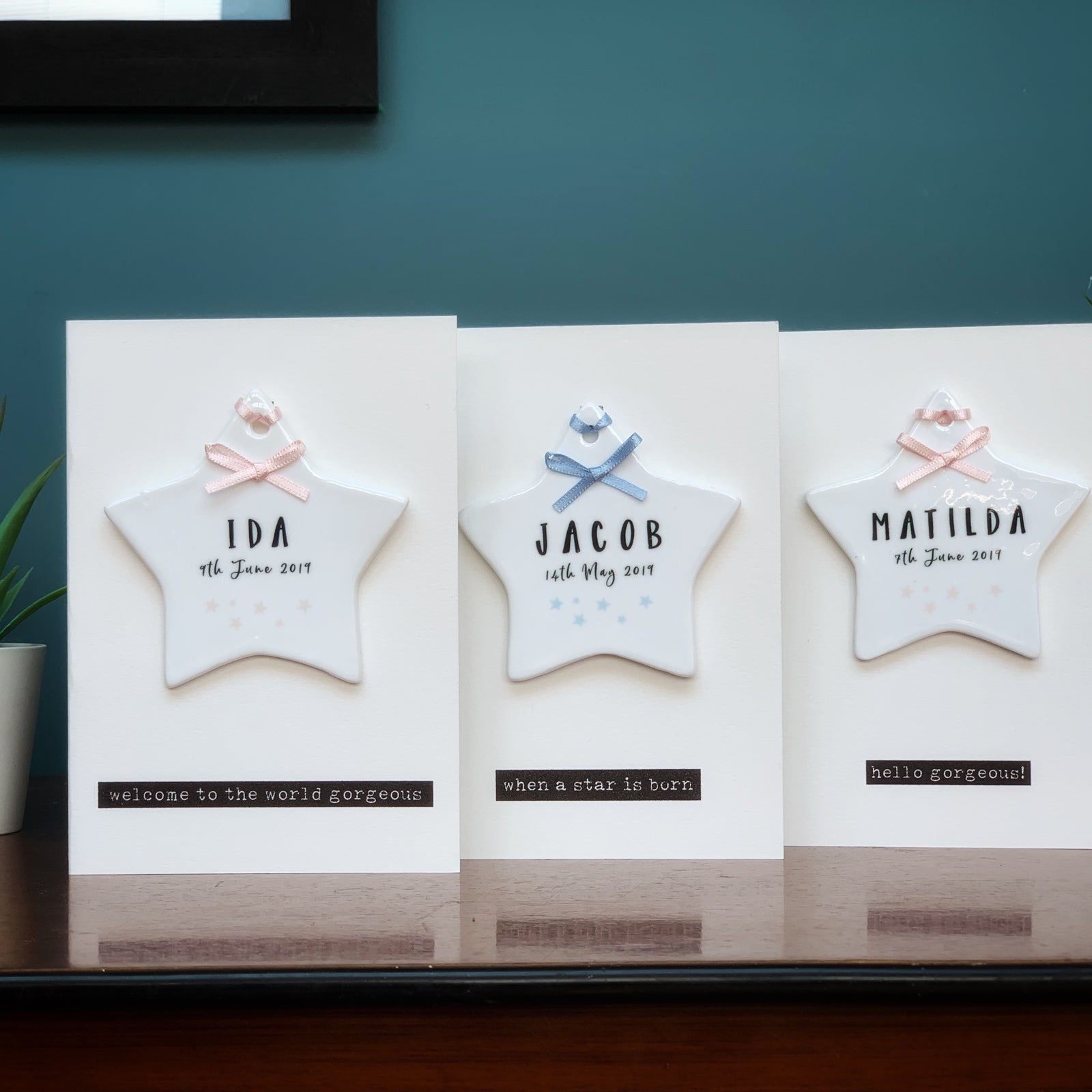 New Baby Card With Luxury Ceramic Star Keepsake