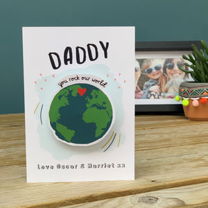 Daddy You Rock My/Our World Card