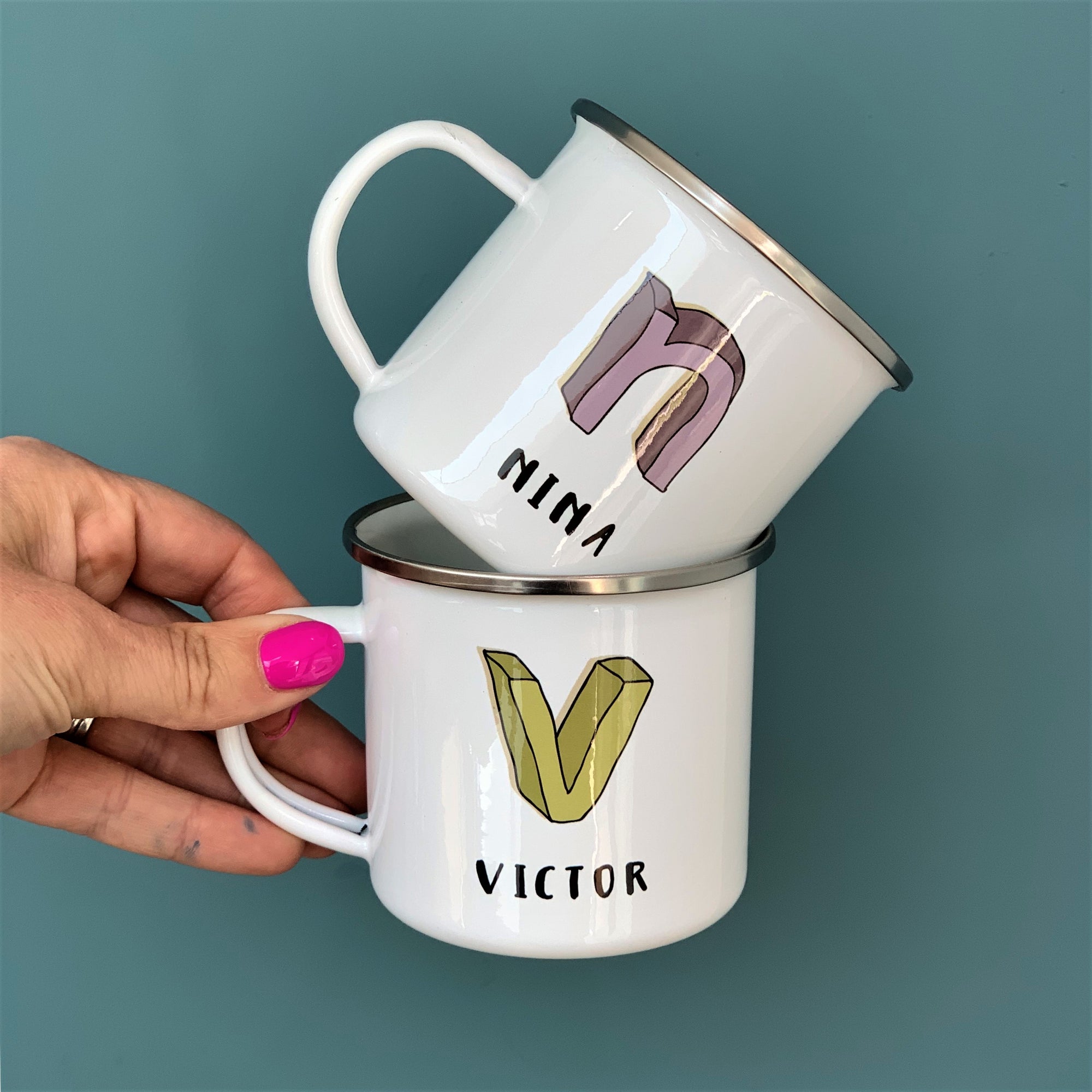 3D Inital Tin Mug 