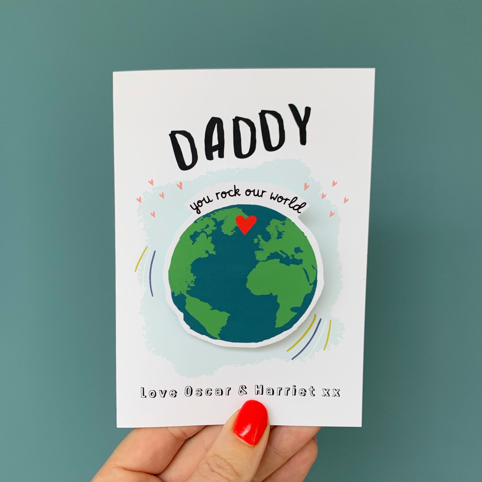 Daddy You Rock My/Our World Card