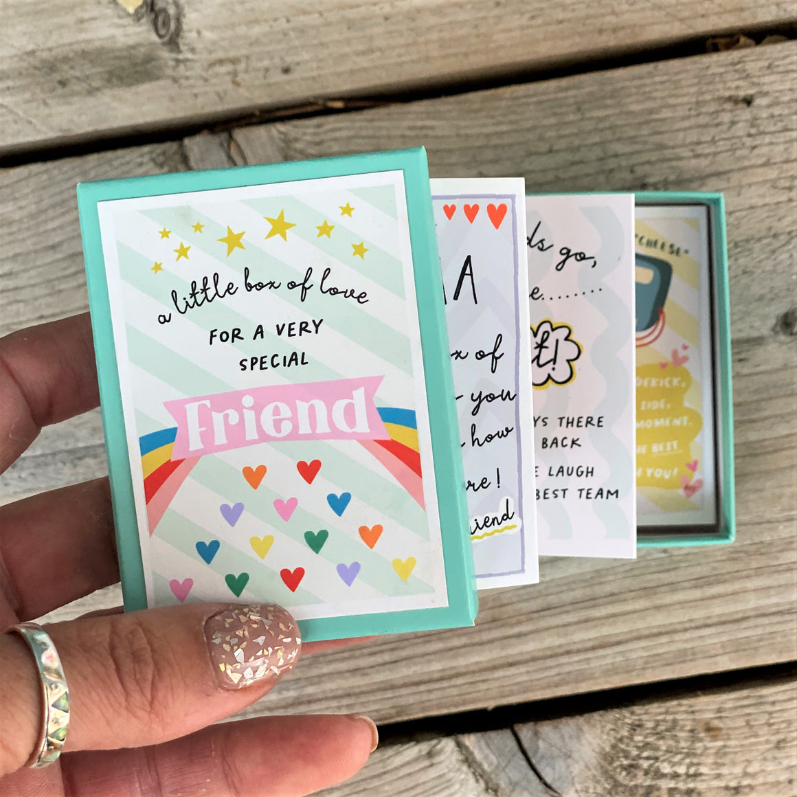 Friend's 'Mini Box Of Love' boxed Concertina Card - Letterbox Gift