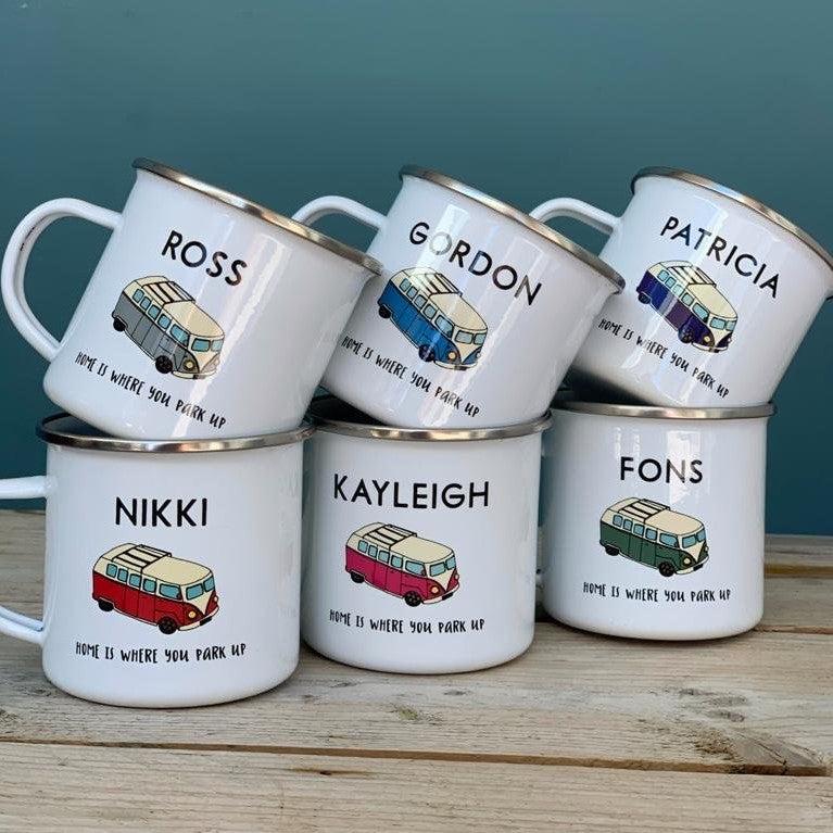 Campervan Enamel Mug - Hendog Designs