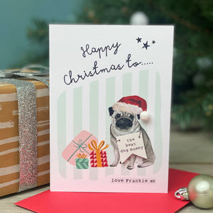Christmas card for Pug lover 