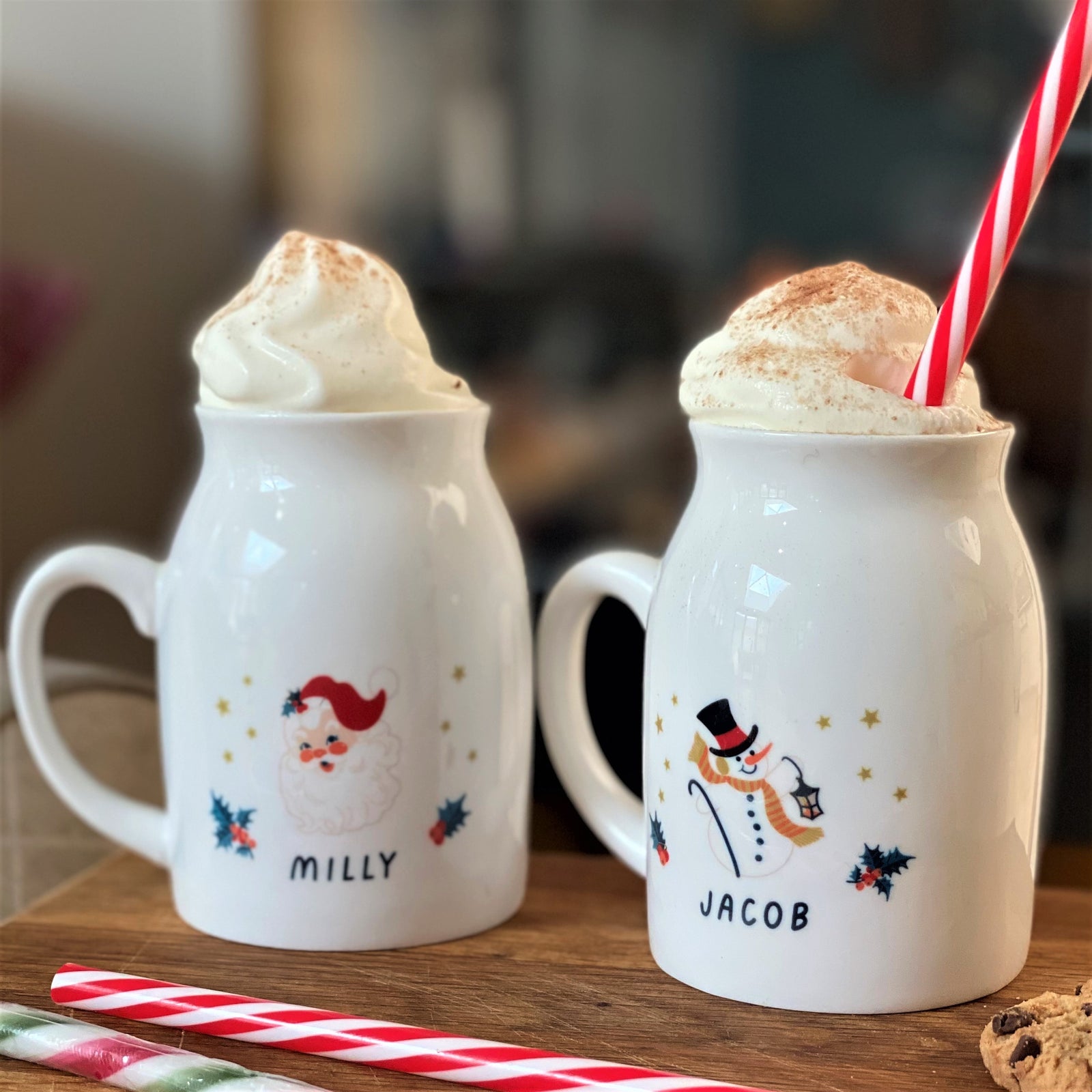 Personalised Christmas Hot chocolate mug with deer