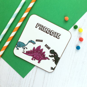 Dinosaur Placemat, Coaster & Enamel Mug Gift Set