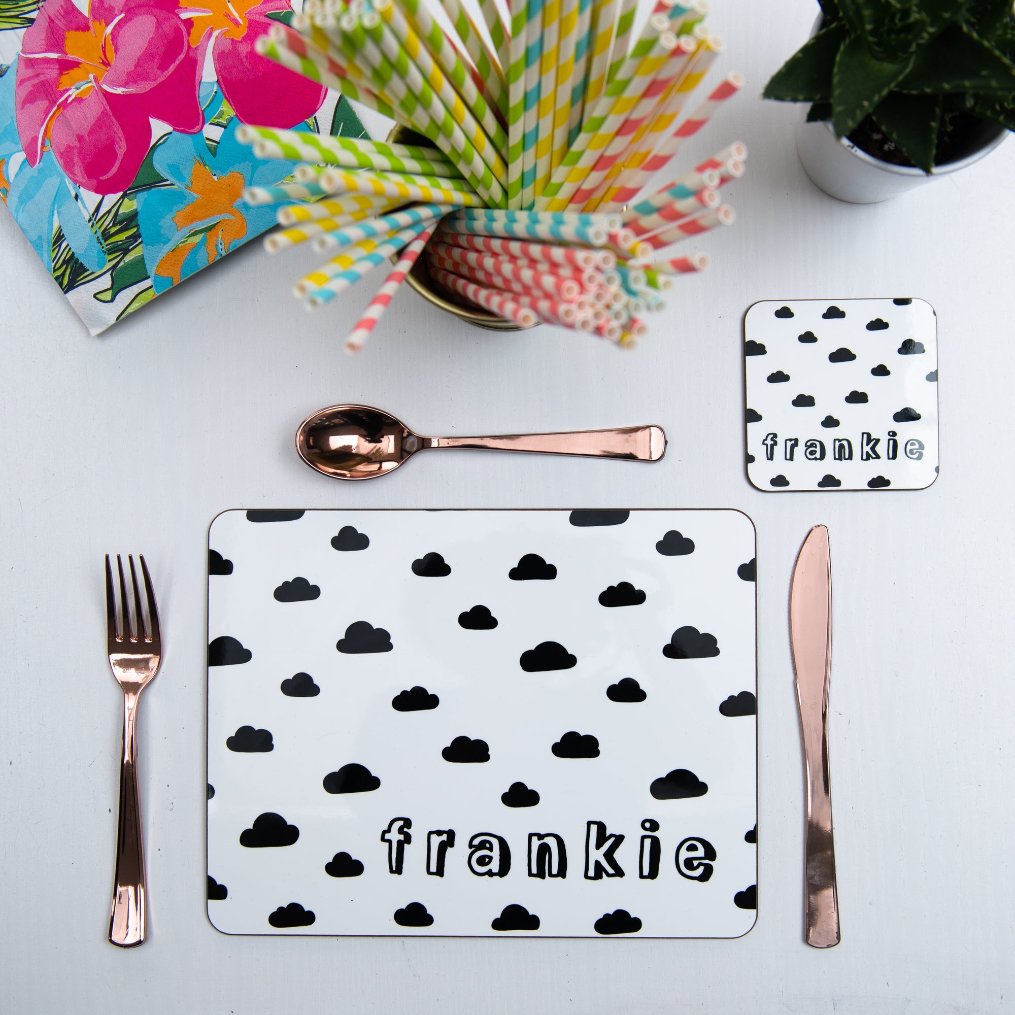 Monochrome Personalised Placemat - Hendog Designs