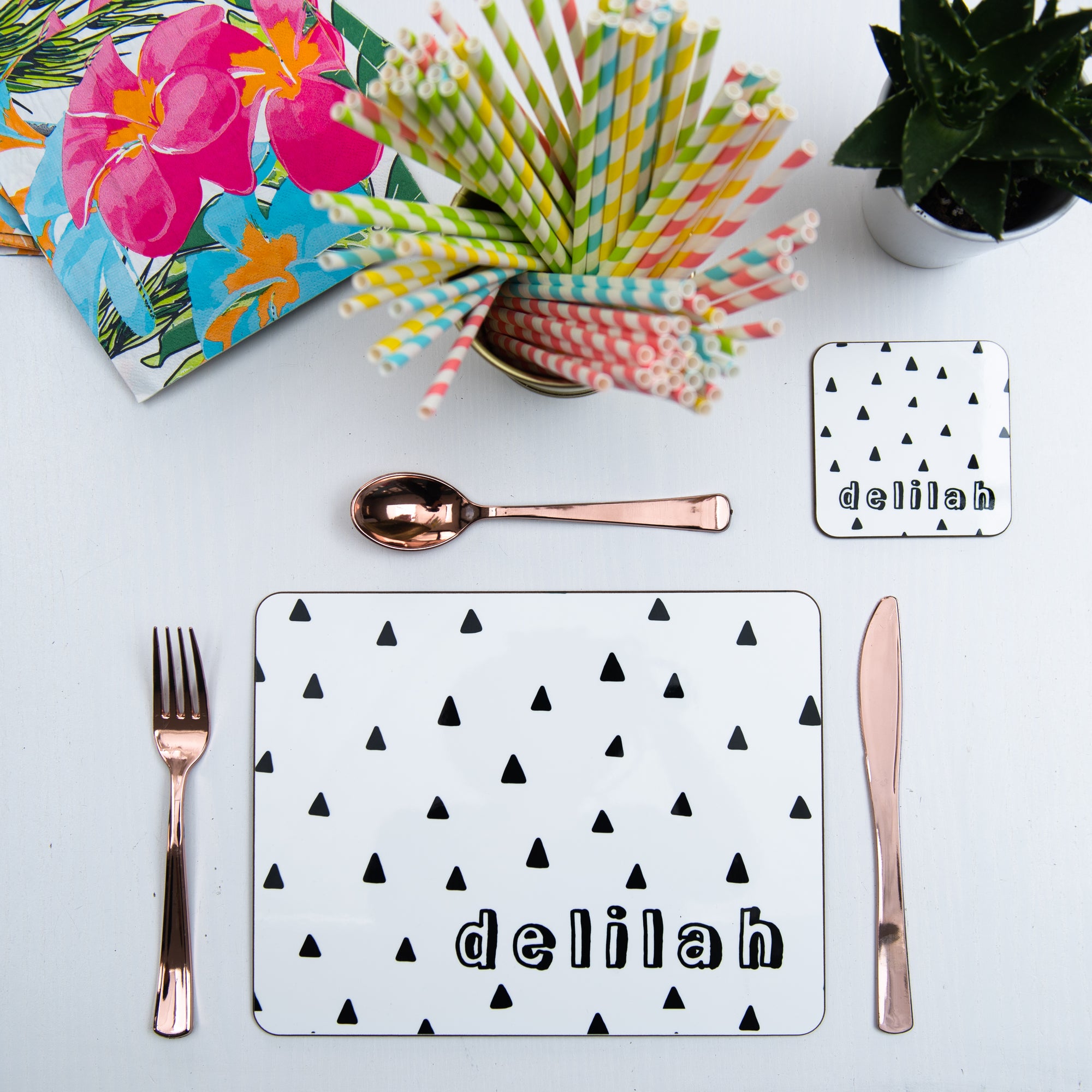 Monochrome Personalised Placemat