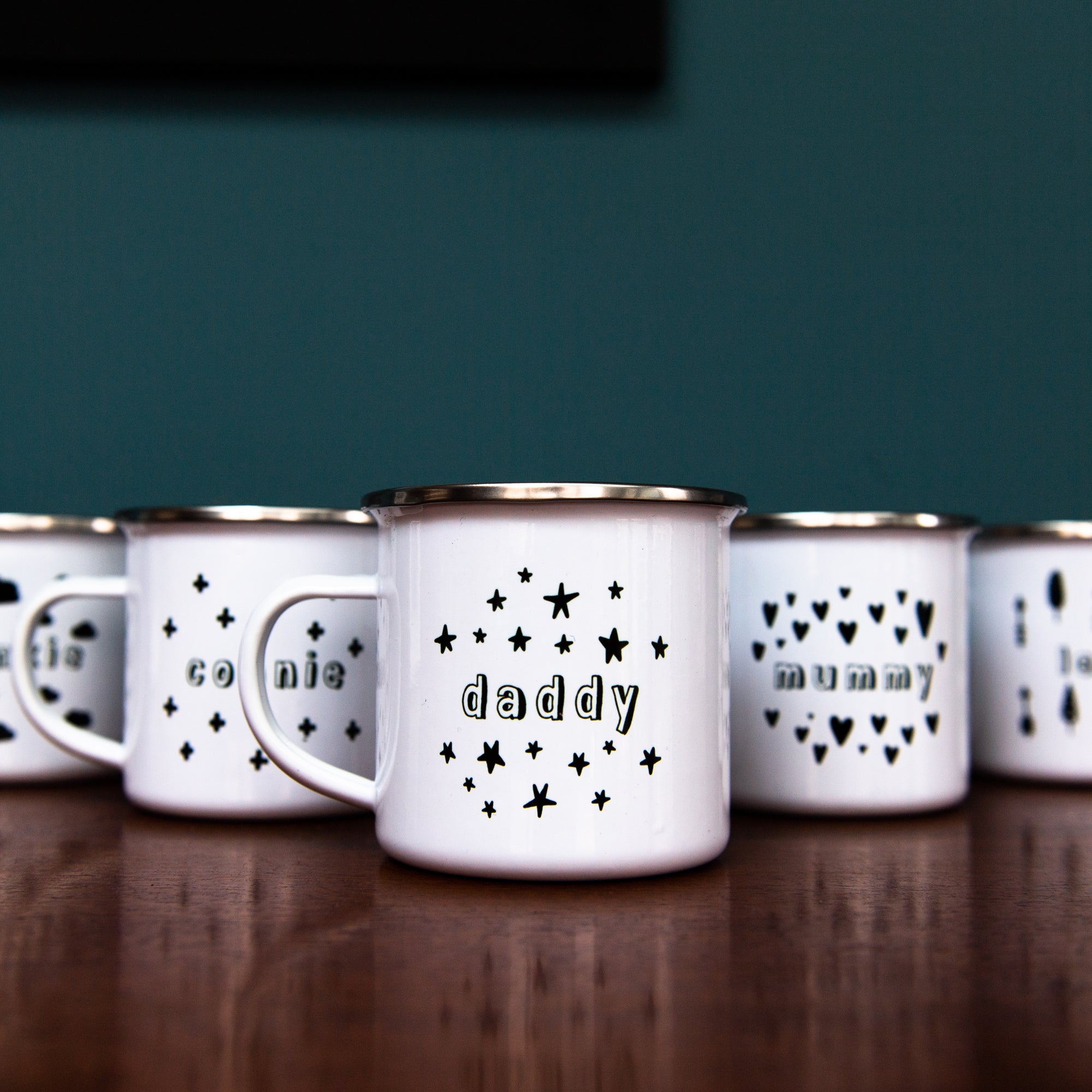 Monochrome Enamel Mug - Hendog Designs