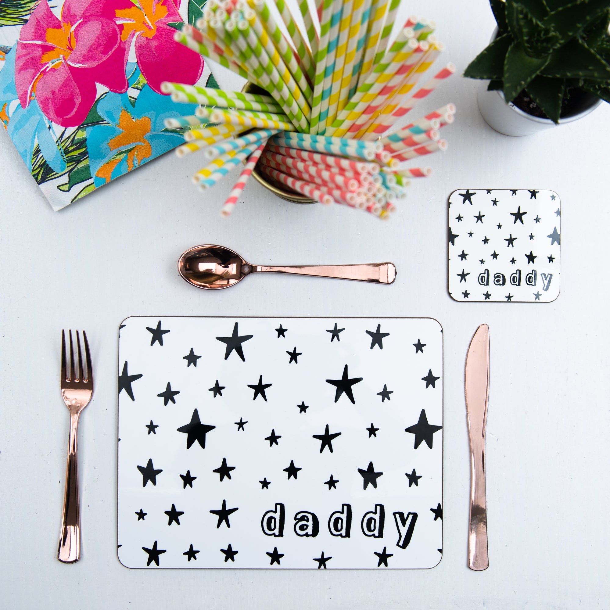 Monochrome Personalised Placemat - Hendog Designs