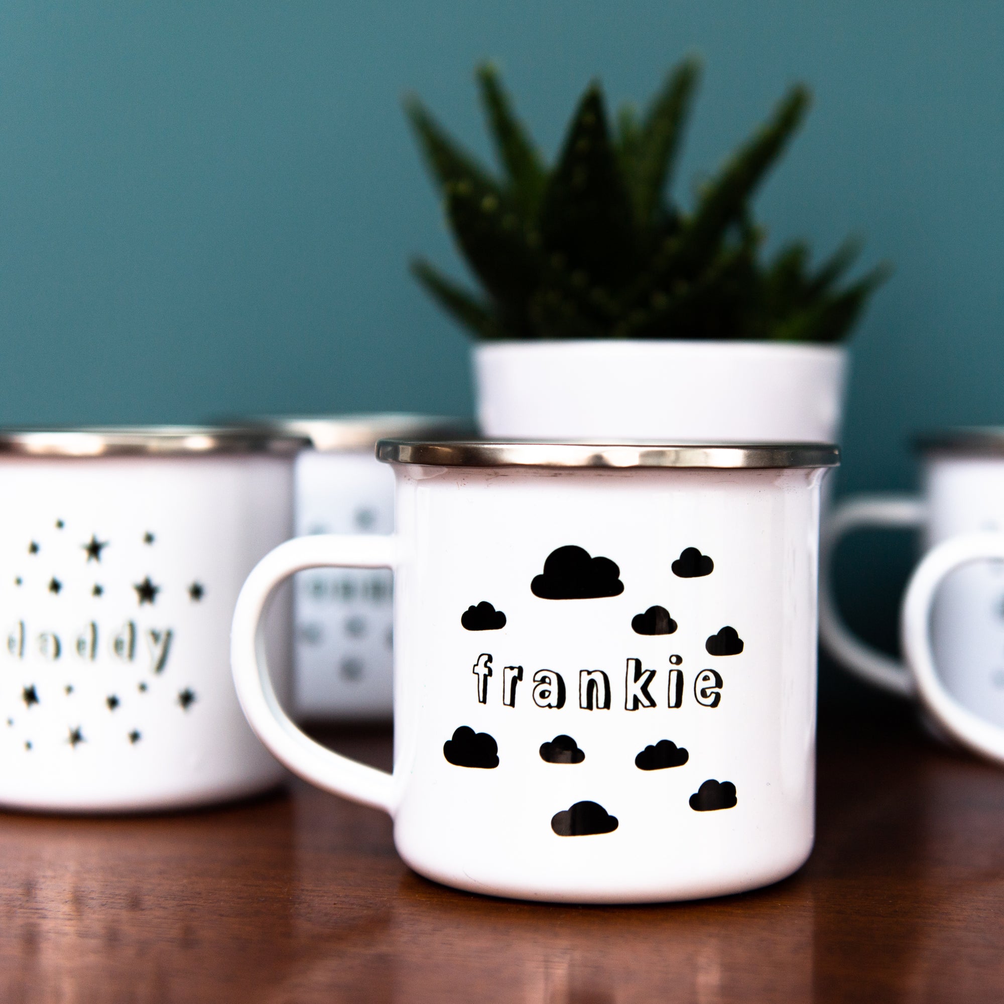 Monochrome Enamel Mug - Hendog Designs