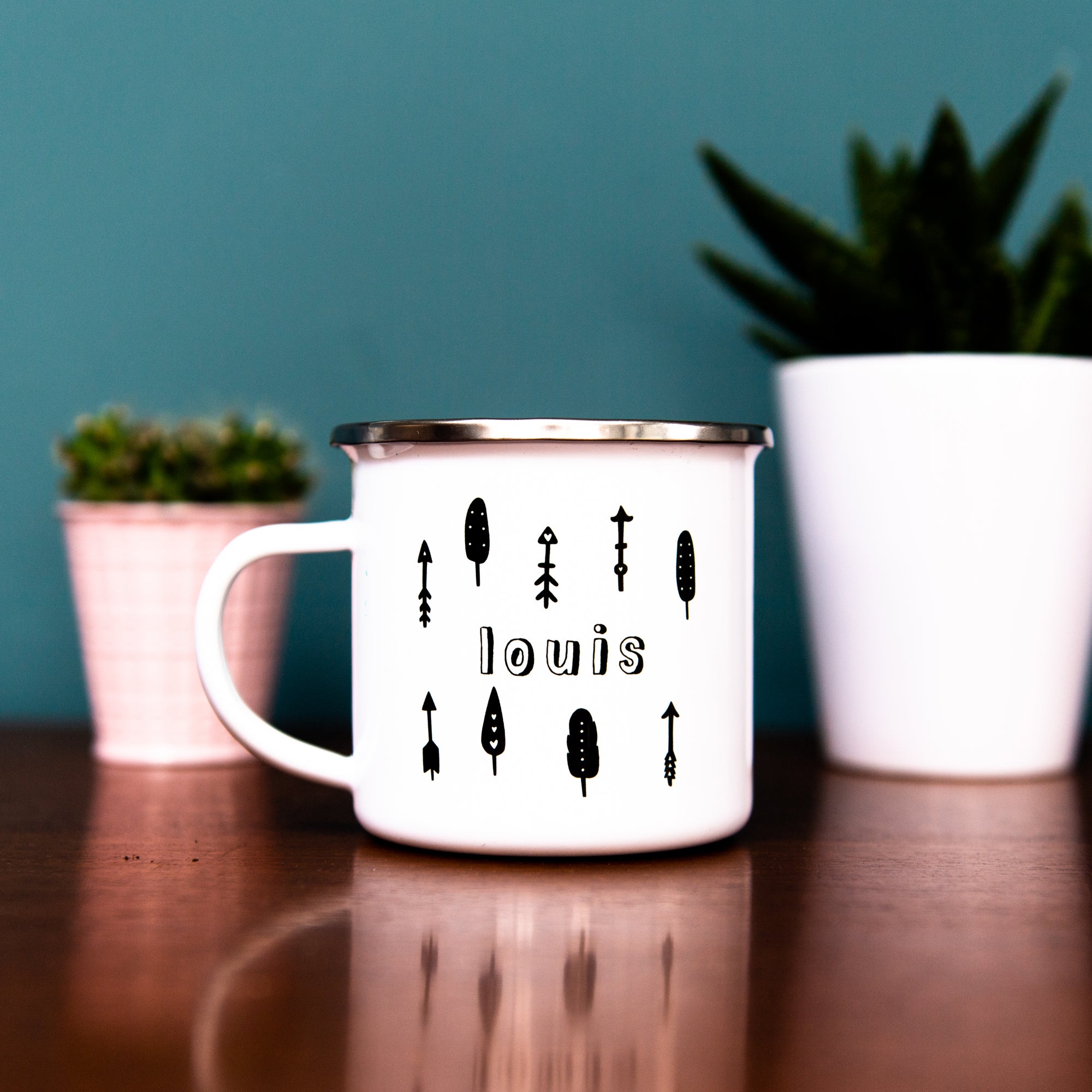 Monochrome Enamel Mug - Hendog Designs