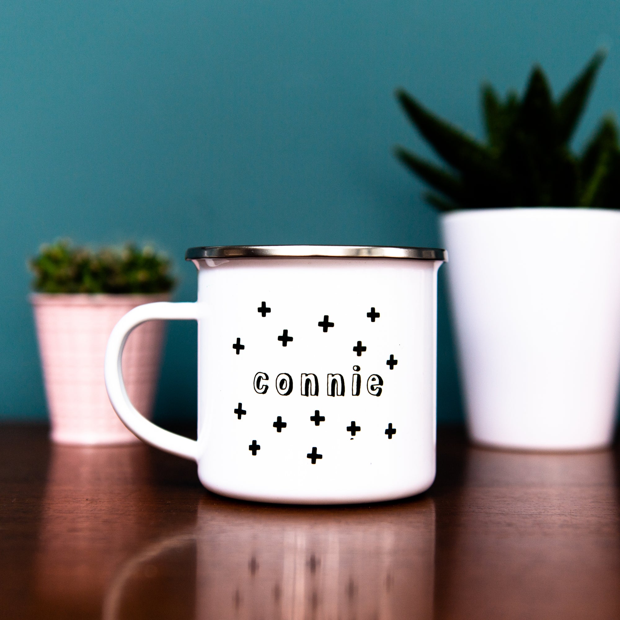 Monochrome Enamel Mug - Hendog Designs