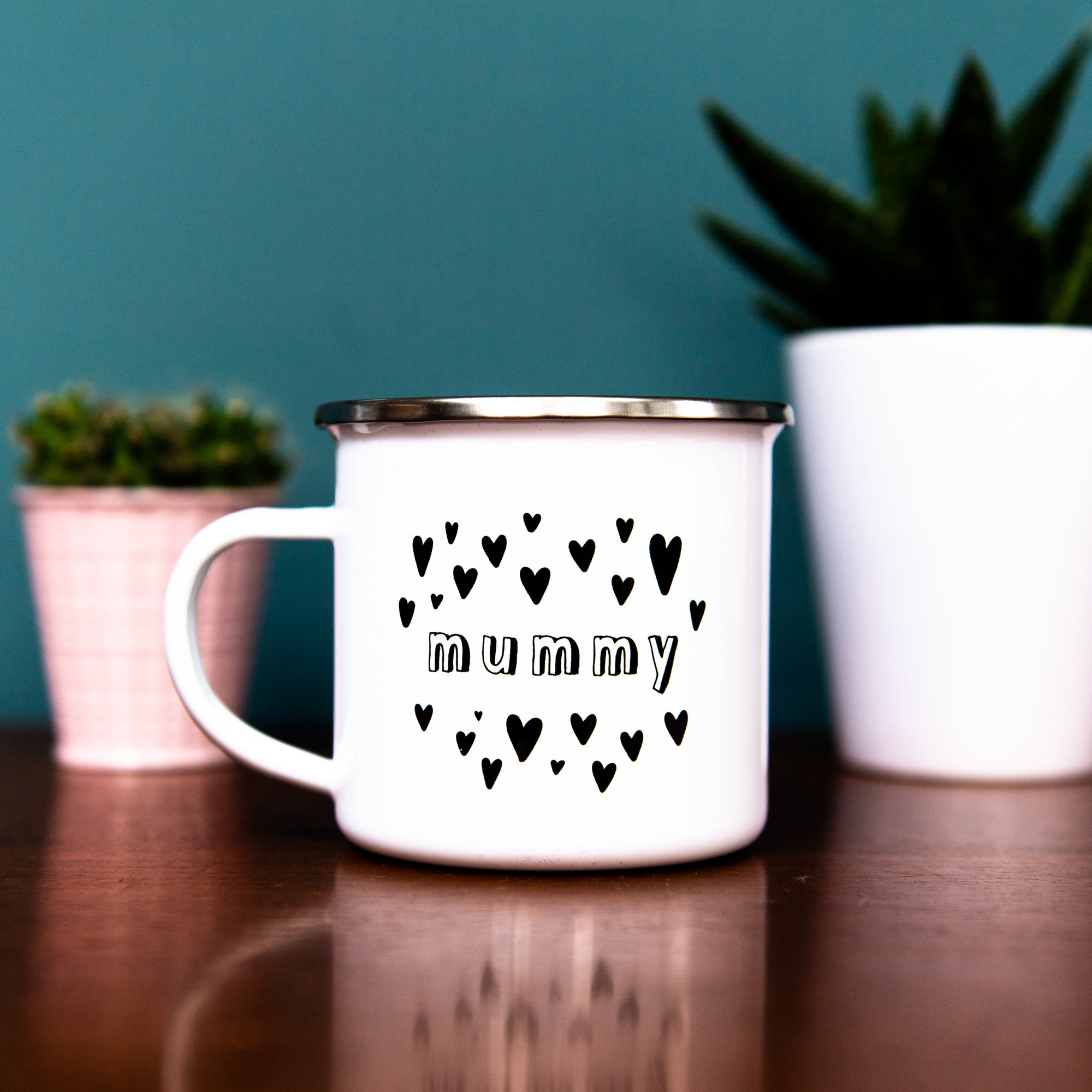 Monochrome Enamel Mug - Hendog Designs