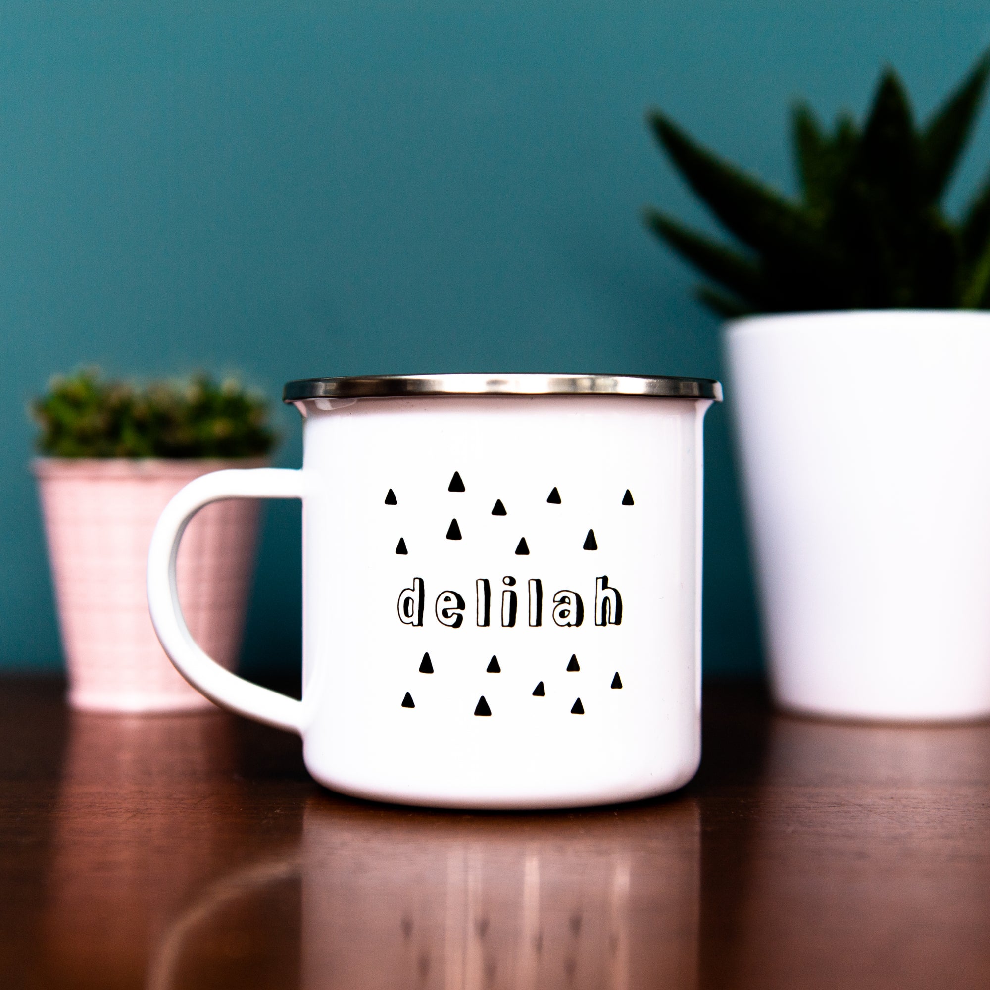 Monochrome Enamel Mug - Hendog Designs