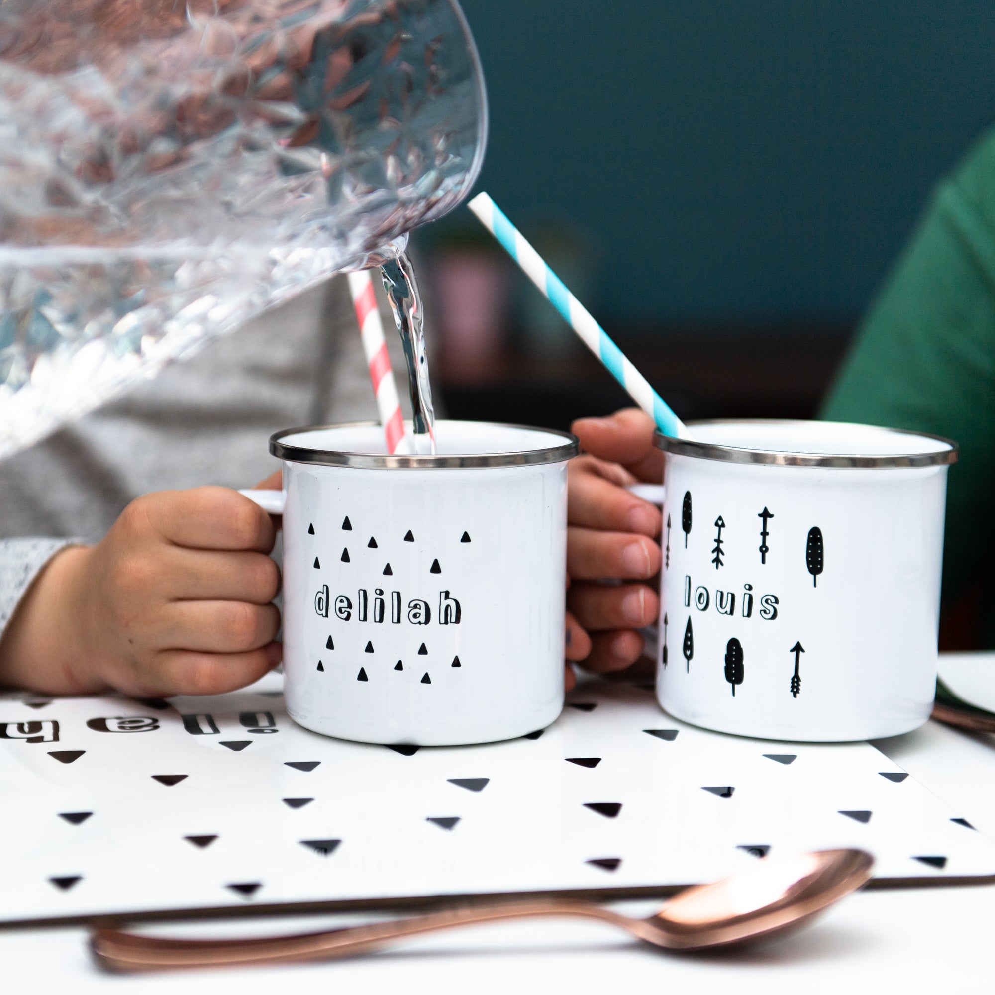 Monochrome Enamel Mug - Hendog Designs