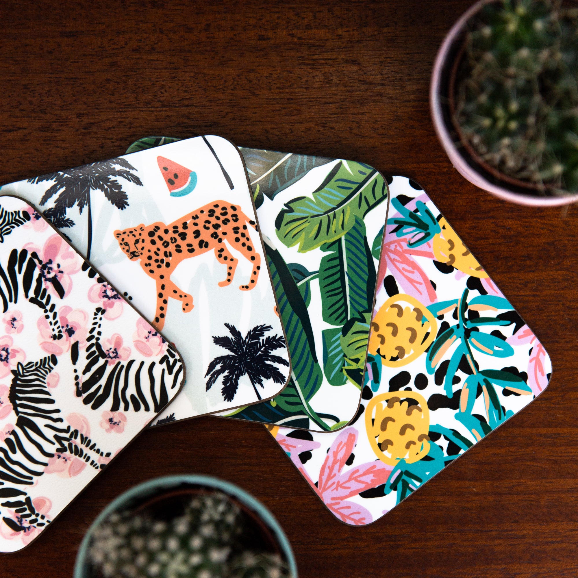 Tropical Coasters Pack Of Four - Hendog Designs