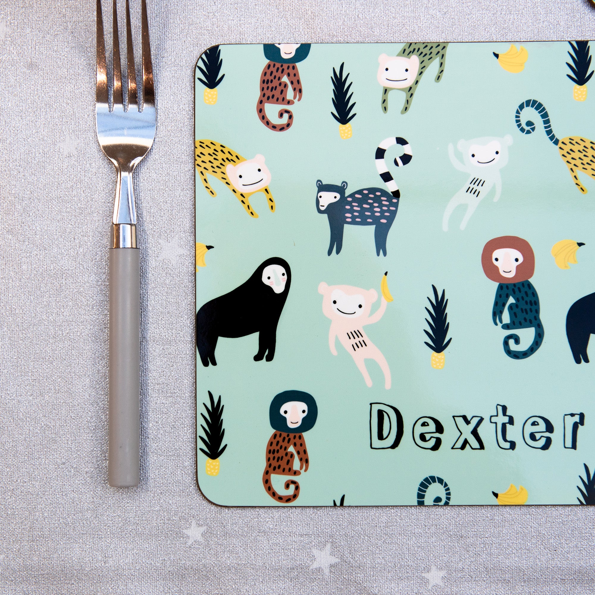 Monkeys Personalised Placemat - for boys and girls