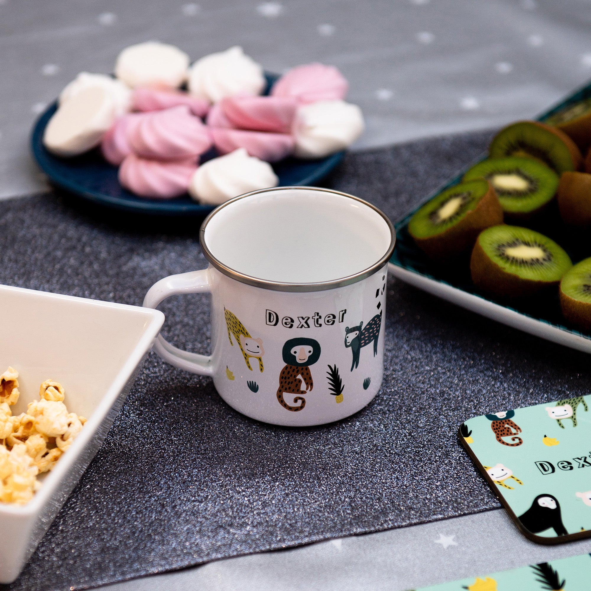 Monkeys Placemat, Coaster & Enamel Gift Set