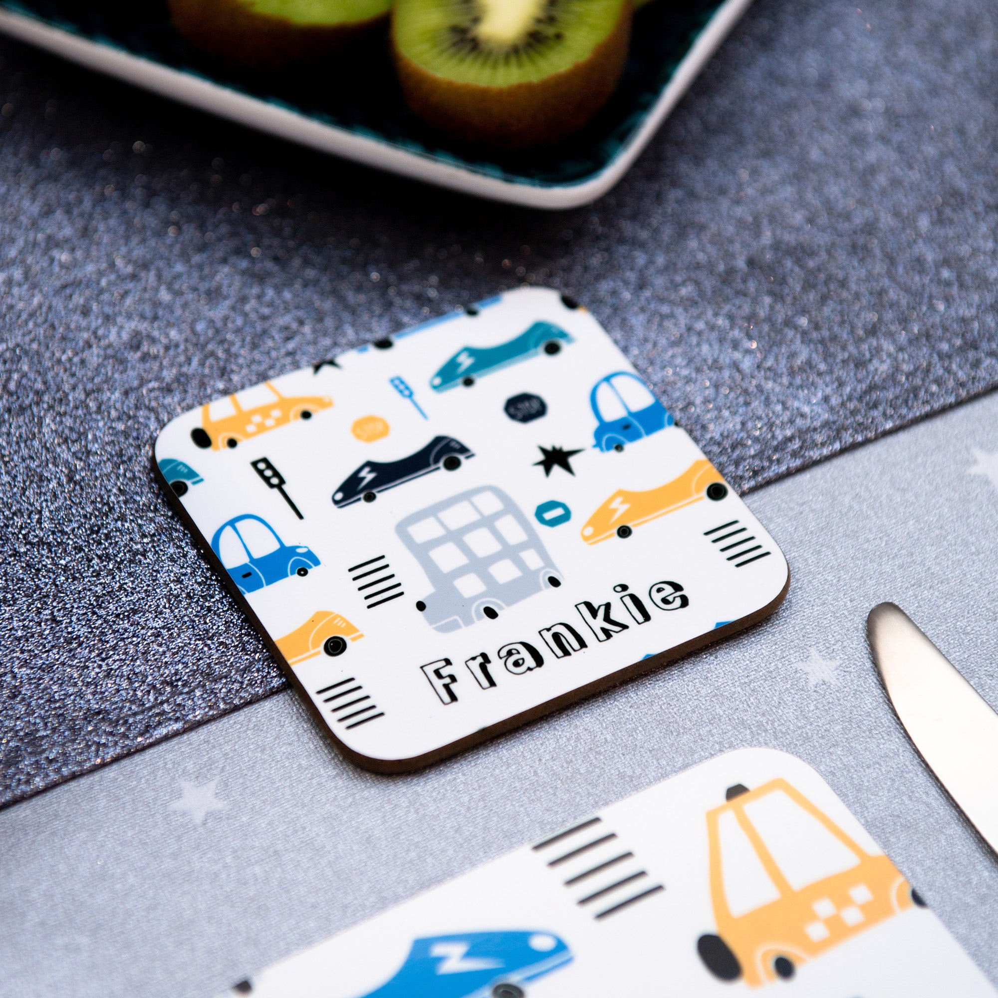 Transport, Cars Placemat, Coaster & Enamel Gift Set